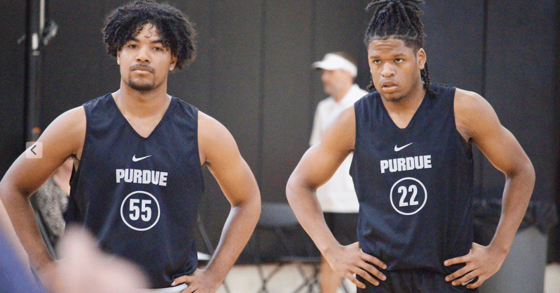 Purdue's CJ Cox and Gicarri Harris